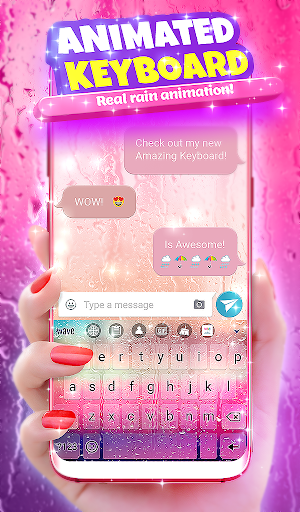 Rain Keyboard Background Theme - Image screenshot of android app