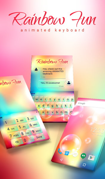 Rainbow Fun Animated Keyboard - Image screenshot of android app