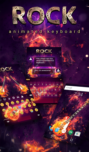 Rock Animated Keyboard Theme - Image screenshot of android app