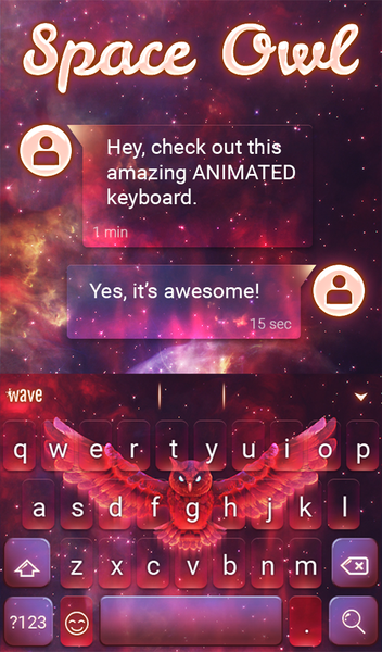 Space Owl Keyboard & Wallpaper - عکس برنامه موبایلی اندروید