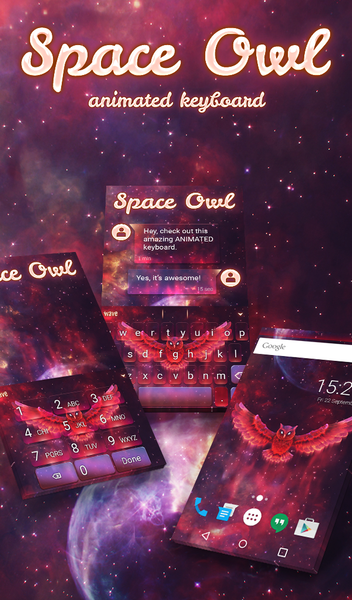 Space Owl Keyboard & Wallpaper - Image screenshot of android app