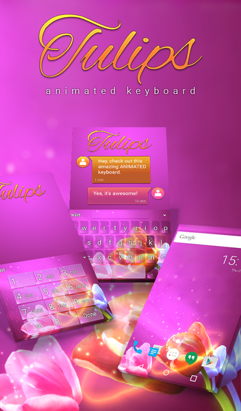 Tulips Keyboard & Wallpaper - Image screenshot of android app