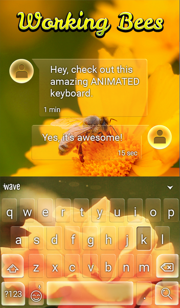 Working Bees Animated Keyboard - عکس برنامه موبایلی اندروید