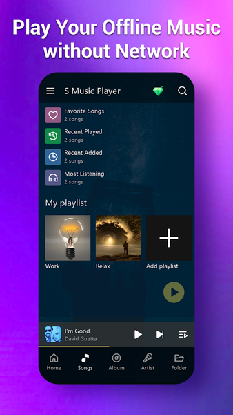 S Music Player - MP3 Player - عکس برنامه موبایلی اندروید