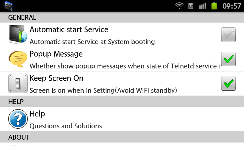Telnet Server & Network adb - Image screenshot of android app