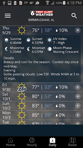 WBRC First Alert Weather - عکس برنامه موبایلی اندروید