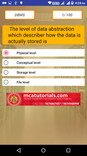 DBMS Questions and Answers - Image screenshot of android app