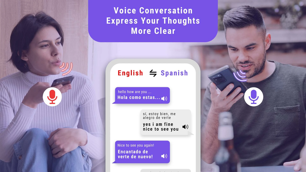 Translate Less with Text Voice - عکس برنامه موبایلی اندروید