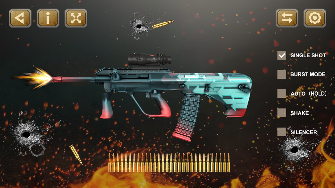 Weapon Gun Simulator 3D: Prank - Gameplay image of android game