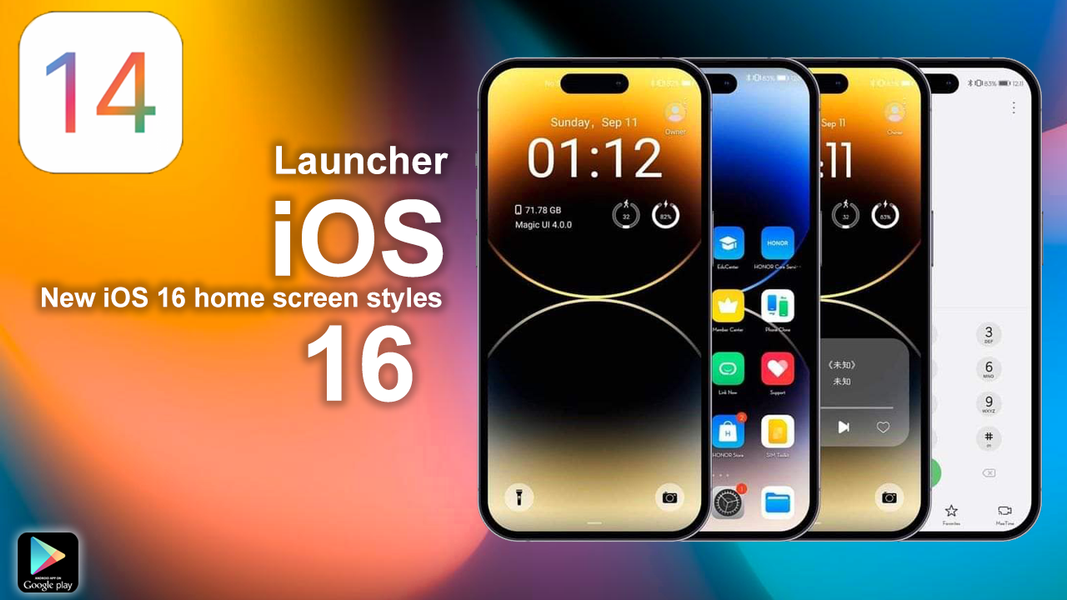 iPhone 14 Launcher iOS 16 2023 - Image screenshot of android app