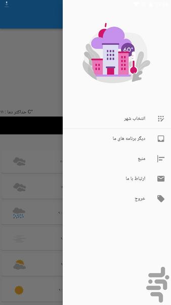 هواشناسی دقیق ایران - عکس برنامه موبایلی اندروید