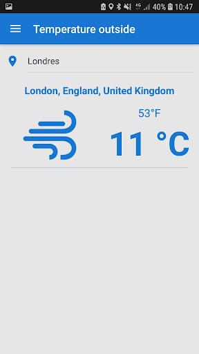Outside temperature - عکس برنامه موبایلی اندروید