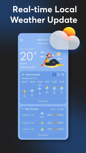 Weather App - Weather Forecast - عکس برنامه موبایلی اندروید