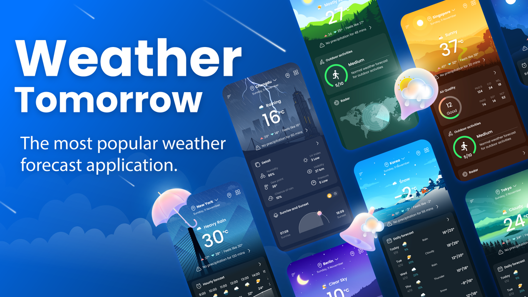 Weather Tomorrow: Live & Radar - عکس برنامه موبایلی اندروید