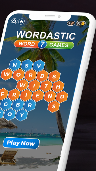 Wordastic: 7 Word Puzzle Games - Gameplay image of android game
