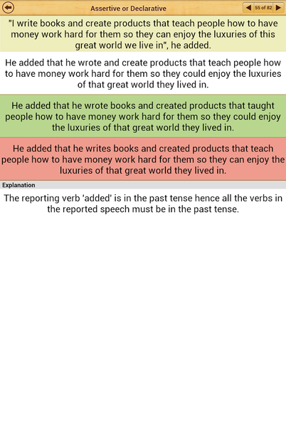 Grammar : Reported Speech Lite - عکس برنامه موبایلی اندروید