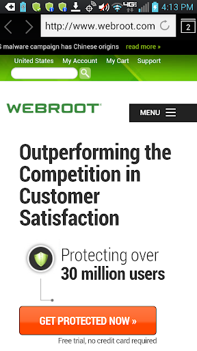 Webroot SecureWeb Browser - عکس برنامه موبایلی اندروید