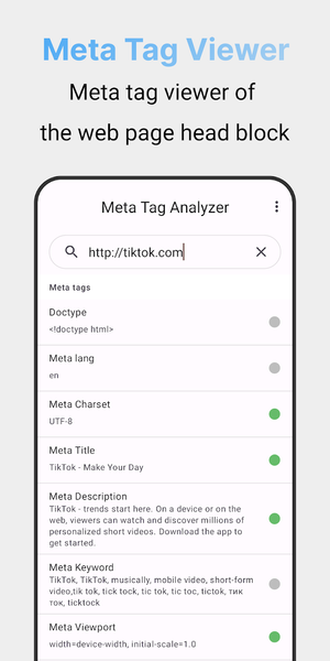 Metatag Analyzer - عکس برنامه موبایلی اندروید