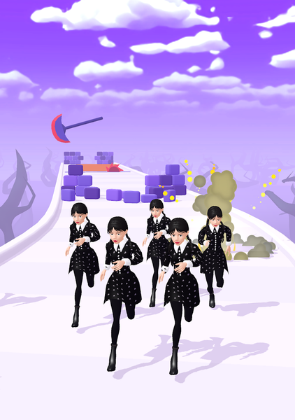 Wednesday Run 3D Game - Gameplay image of android game