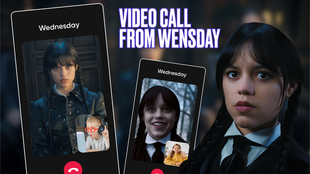 Wednesday 2 Addams Fake Call - Image screenshot of android app