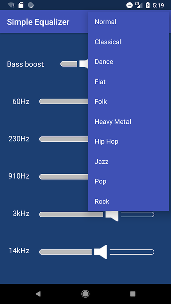 Simple Equalizer - عکس برنامه موبایلی اندروید