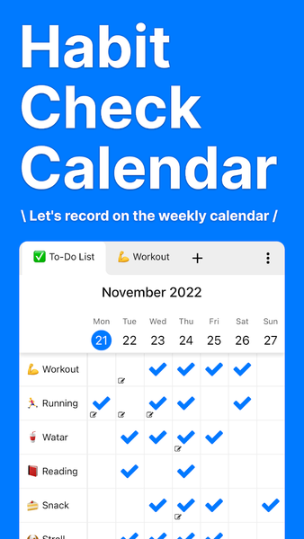 Habit Check Calendar - Tracker - عکس برنامه موبایلی اندروید