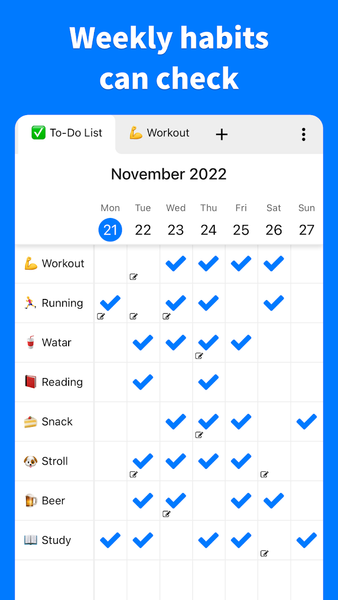 Habit Check Calendar - Tracker - عکس برنامه موبایلی اندروید