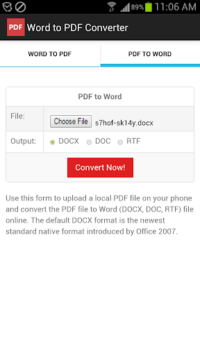 Word to PDF Converter - عکس برنامه موبایلی اندروید