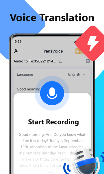 Voice to Text – TransVoice - عکس برنامه موبایلی اندروید
