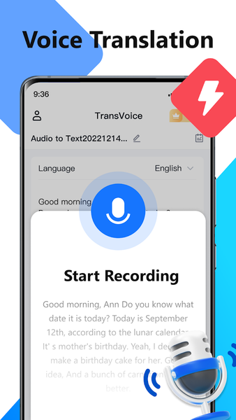Voice to Text – TransVoice - عکس برنامه موبایلی اندروید
