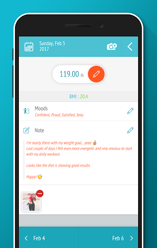 Weight tracker, BMI Calculator - عکس برنامه موبایلی اندروید