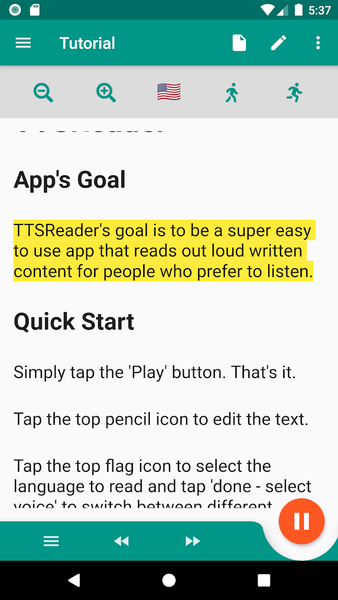 Simple Text Reader - Text to S - Image screenshot of android app