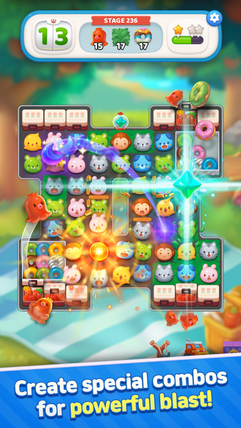 Anipang Match - Gameplay image of android game