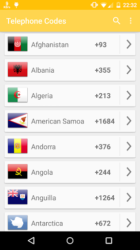 Phone Codes of the World - Image screenshot of android app