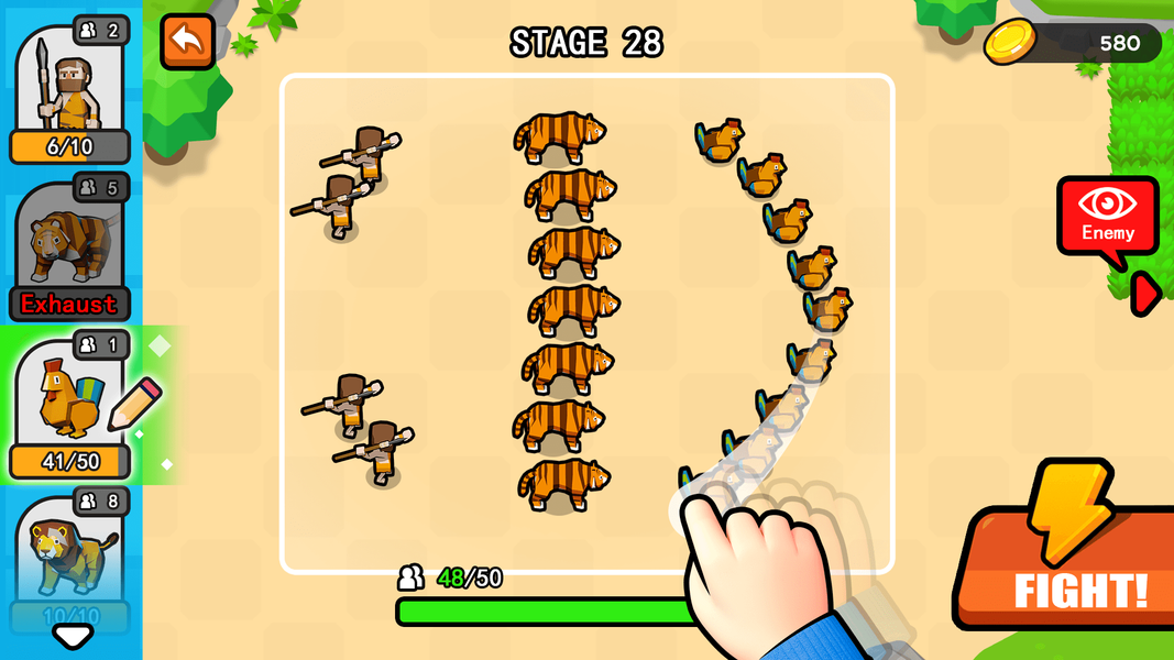 Slide War-Tame Animals - Gameplay image of android game