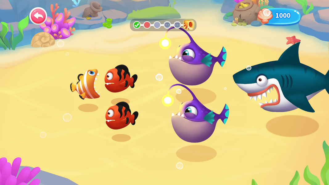 Merge Fish vs. Plants Battle - Gameplay image of android game