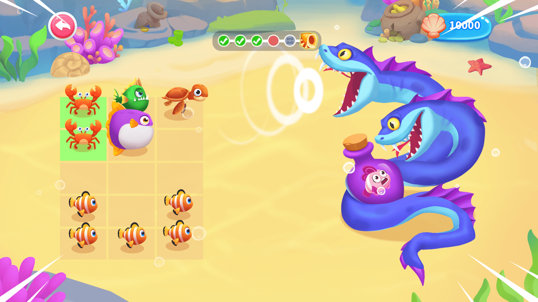 Merge Fish vs. Plants Battle - Gameplay image of android game