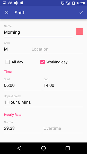 Shift.Cal - Image screenshot of android app