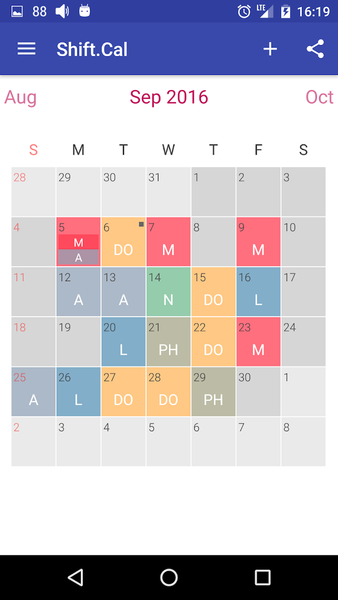 Shift.Cal - Image screenshot of android app