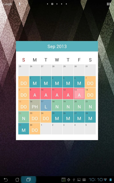 Shift.Cal - Image screenshot of android app