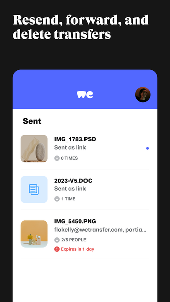 WeTransfer : File Transfer - Image screenshot of android app