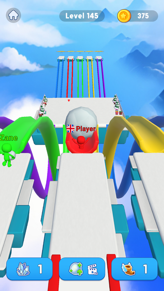 Snowball Race 3D: Ice Bridge - Gameplay image of android game