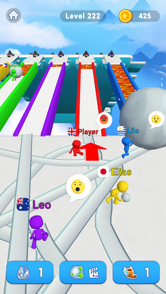Snowball Race 3D: Ice Bridge - Gameplay image of android game