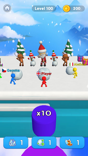 Snowball Race 3D: Ice Bridge - Gameplay image of android game