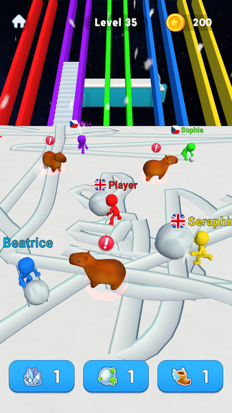 Snowball Race 3D: Ice Bridge - Gameplay image of android game