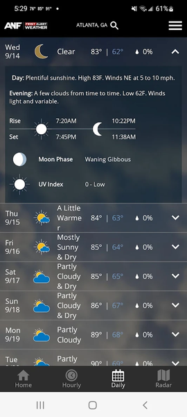 ANF First Alert Weather - عکس برنامه موبایلی اندروید