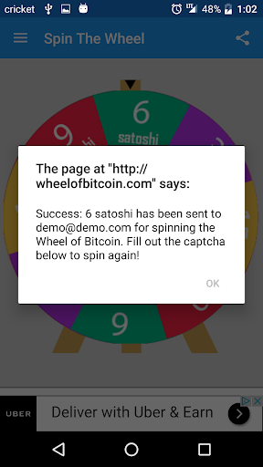 Wheel of Bitcoin - Gameplay image of android game