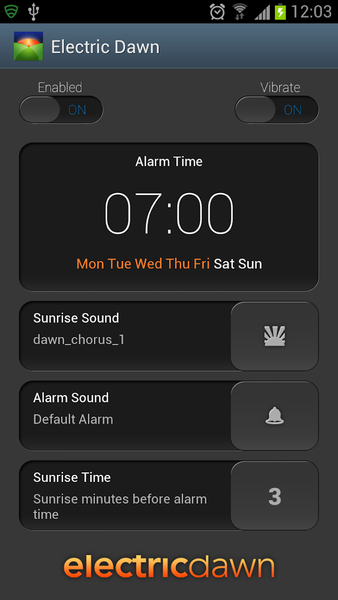 Alarm Clock Electric Dawn - عکس برنامه موبایلی اندروید