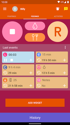 Breastfeeding Newborn tracker - Image screenshot of android app
