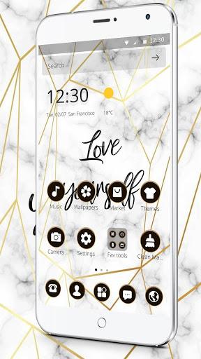 White Golden Marble Pattern Theme - Image screenshot of android app